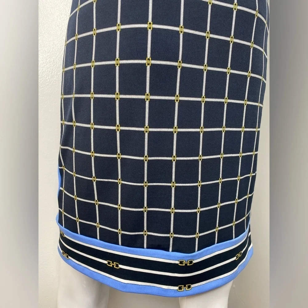 Michael Kors Chic Black and Blue Grid Dress